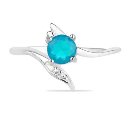 BUY REAL APATITE GEMSTONE CLASSIC RING IN STERLING SILVER